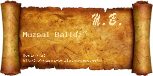 Muzsai Balló névjegykártya